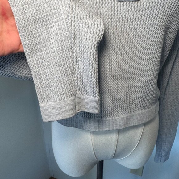 Fabletics Waffle Knit Long Sleeve Cropped Workout Shirt - Picture 4 of 14